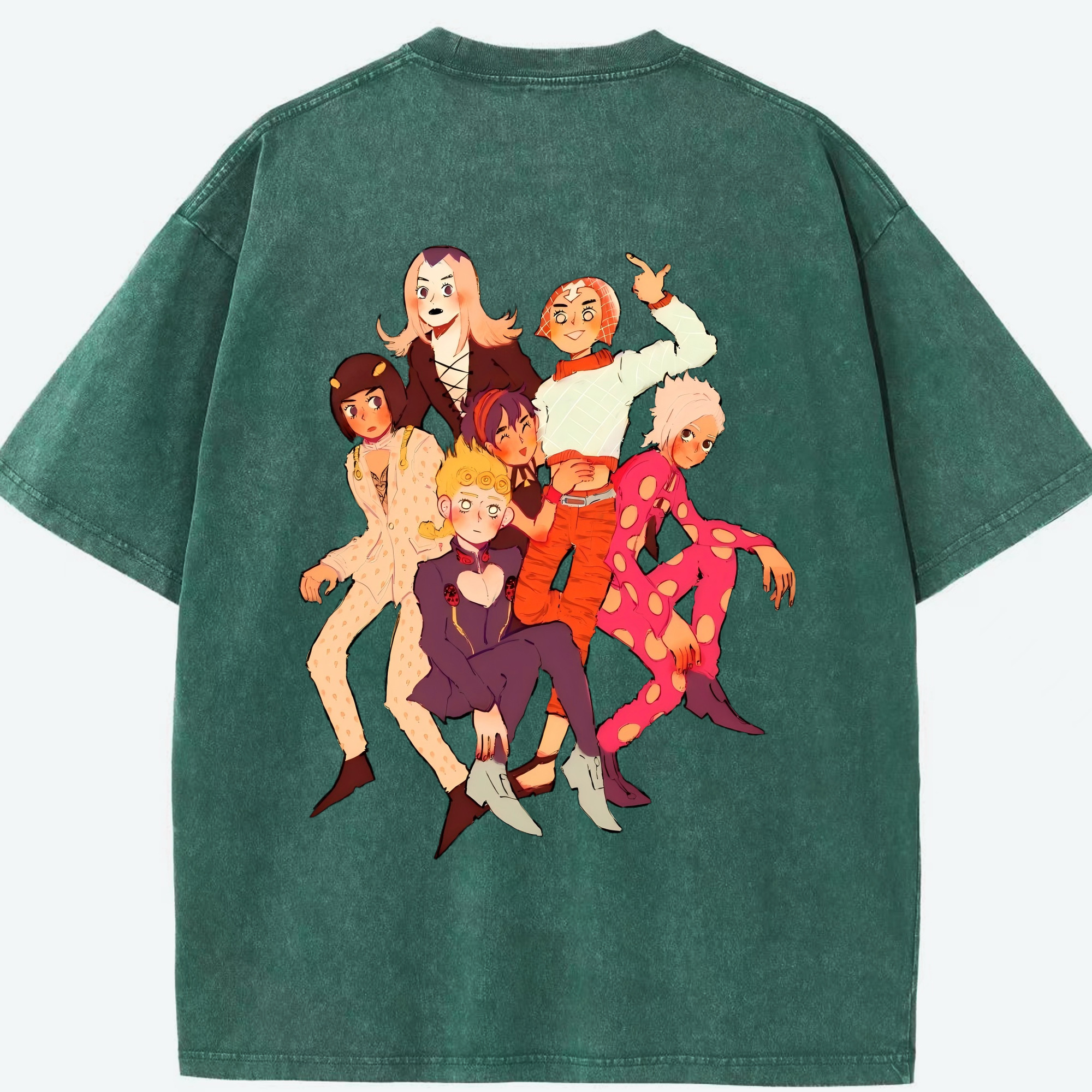 （画像用） ジョジョの奇妙な冒険 JoJo's Bizarre Adventure 綿100% ヴィンテージ風 半袖Tシャツ（背面プリント）